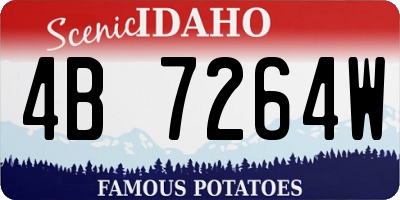 ID license plate 4B7264W