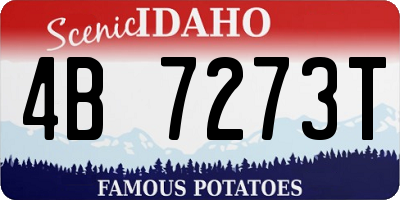 ID license plate 4B7273T