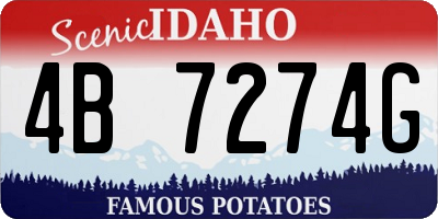 ID license plate 4B7274G