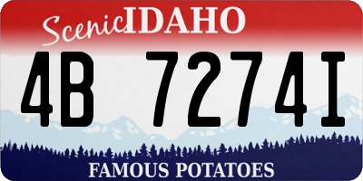 ID license plate 4B7274I