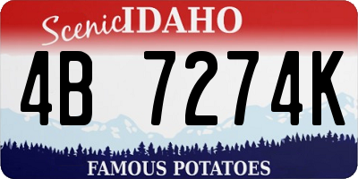 ID license plate 4B7274K