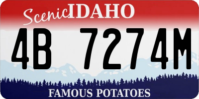ID license plate 4B7274M