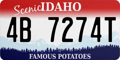 ID license plate 4B7274T