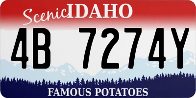 ID license plate 4B7274Y