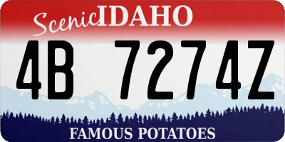 ID license plate 4B7274Z