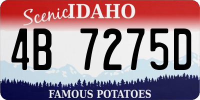 ID license plate 4B7275D