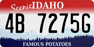 ID license plate 4B7275G