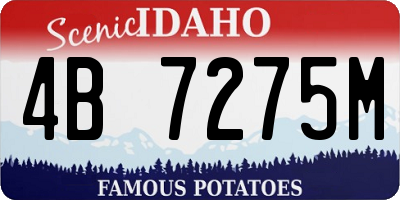 ID license plate 4B7275M