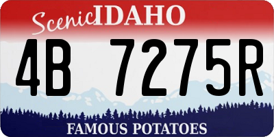 ID license plate 4B7275R