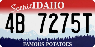 ID license plate 4B7275T
