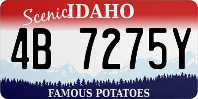 ID license plate 4B7275Y
