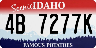 ID license plate 4B7277K