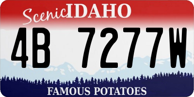 ID license plate 4B7277W