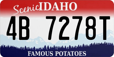 ID license plate 4B7278T