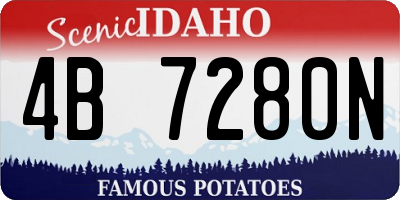 ID license plate 4B7280N
