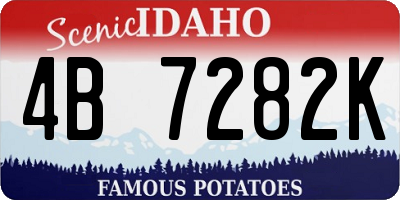 ID license plate 4B7282K