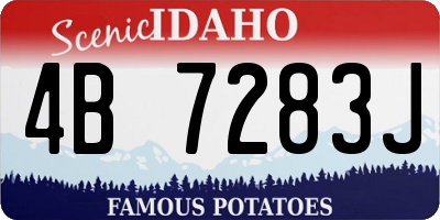 ID license plate 4B7283J