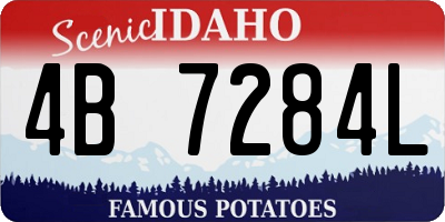 ID license plate 4B7284L
