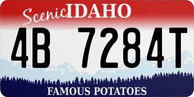 ID license plate 4B7284T