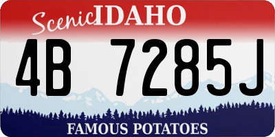 ID license plate 4B7285J