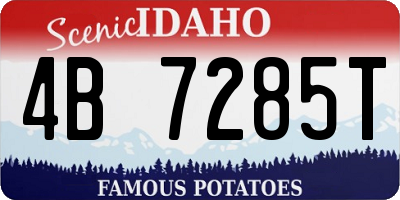 ID license plate 4B7285T
