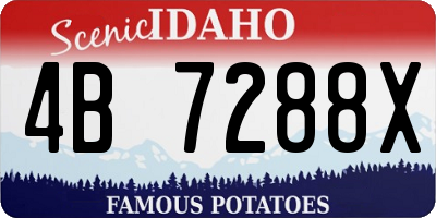 ID license plate 4B7288X
