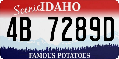 ID license plate 4B7289D