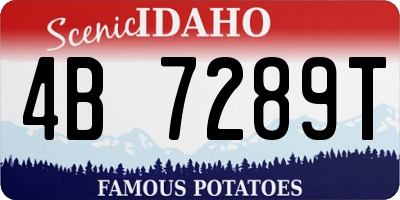 ID license plate 4B7289T