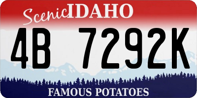 ID license plate 4B7292K