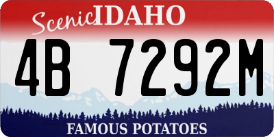 ID license plate 4B7292M