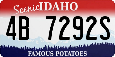 ID license plate 4B7292S