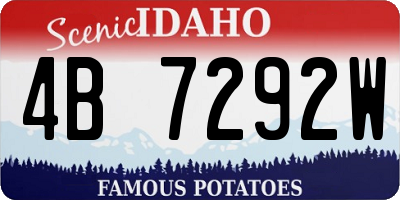 ID license plate 4B7292W