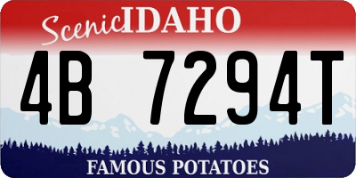ID license plate 4B7294T