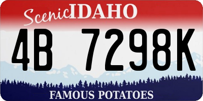 ID license plate 4B7298K