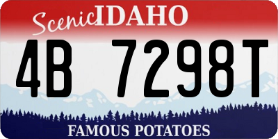 ID license plate 4B7298T