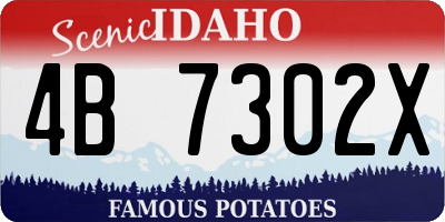 ID license plate 4B7302X
