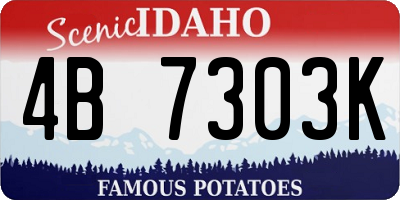 ID license plate 4B7303K