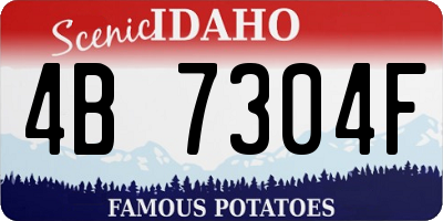 ID license plate 4B7304F