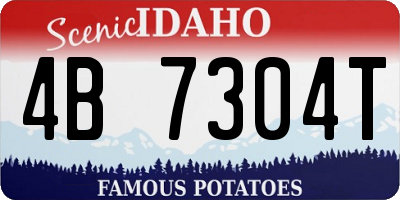 ID license plate 4B7304T