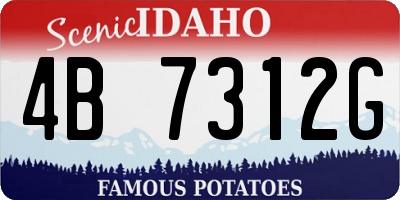 ID license plate 4B7312G