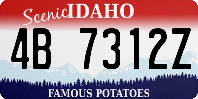 ID license plate 4B7312Z