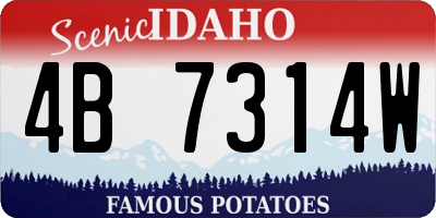 ID license plate 4B7314W