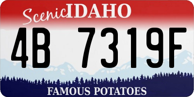 ID license plate 4B7319F