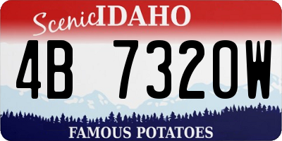ID license plate 4B7320W