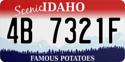 ID license plate 4B7321F