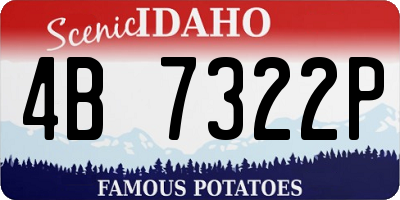 ID license plate 4B7322P