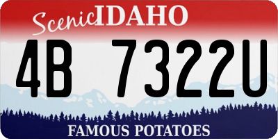 ID license plate 4B7322U