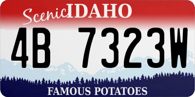 ID license plate 4B7323W