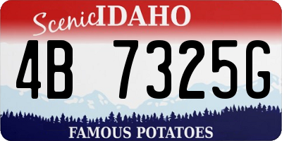 ID license plate 4B7325G