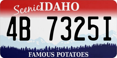 ID license plate 4B7325I